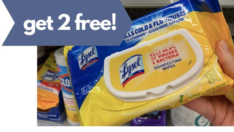 2 FREE Packs of Lysol Disinfectant Wipes at Publix or Lowes Foods