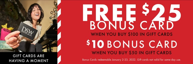 DSW | $10 Bonus Card With $50 Gift Card