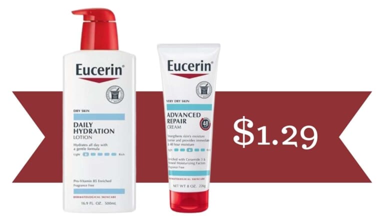 $1.29 Eucerin Daily Hydration Lotion & Advanced Repair Cream