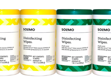 Solimo Amazon Brand Disinfecting Wipes (Pack of 4) only $7.68 shipped!