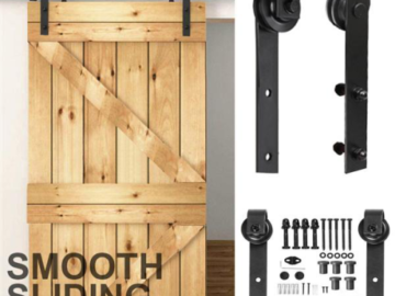 Make Hanging Your Barn Door a Breeze with this 6.6 Ft Door Hanging Hardware Kit, Just $36.99 + Free Shipping!