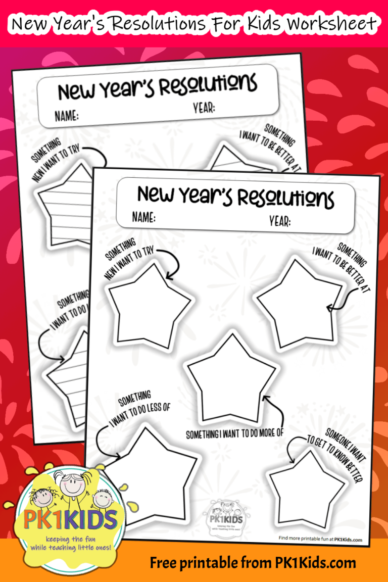 Free Kid’s New Year’s Resolution Worksheet