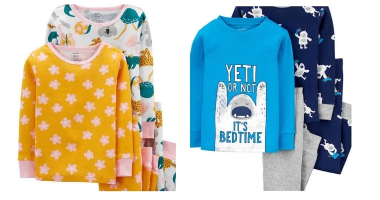 Carters 4-Piece Cotton PJs for $4.49