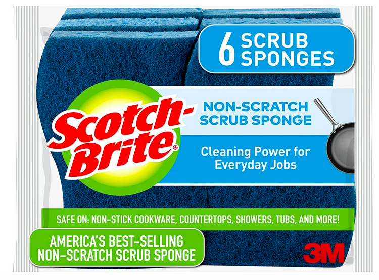 Scotch-Brite Non-Scratch Scrub Sponges, 6 Scrub Sponges