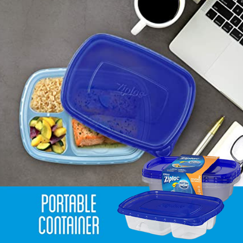 2 Pack Ziploc Divided Meal Prep Container $2.37 Shipped Free (Reg. $4.09) | $1.19/Container