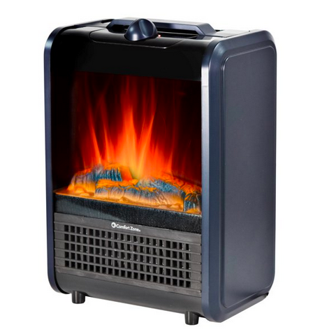 Comfort Zone 1200W Ceramic Portable Electric Table Top Fireplace Heater