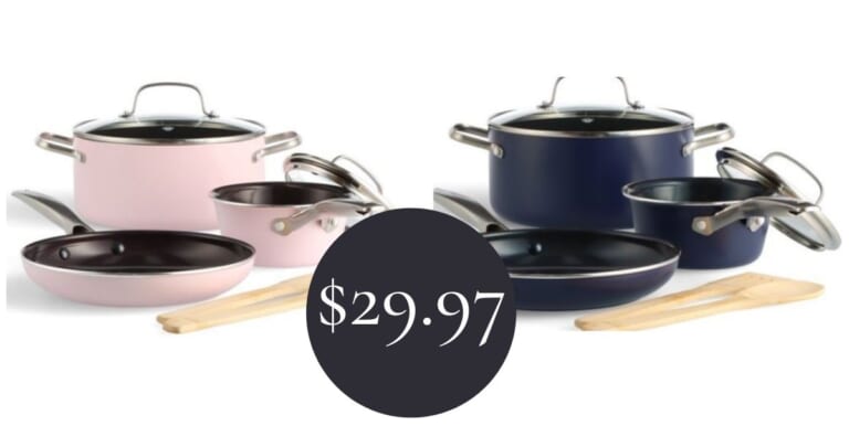 Blue Diamond Ceramic 7 Piece Cookware Set for $29.97