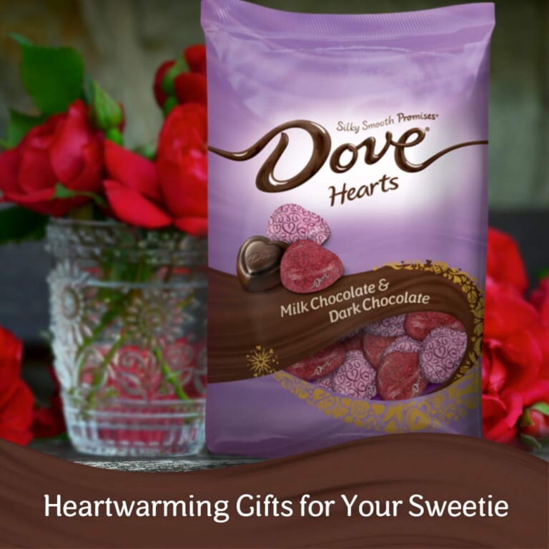 DOVE PROMISES Valentine Milk and Dark Chocolate Candy Hearts Variety Mix $6.98 (Reg. $10.80) – 19.52-Ounce Bag