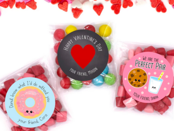 24-pack of Personalized Valentine’s Day Stickers & Bags for just 11.95 shipped!