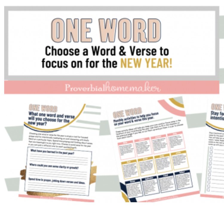 Free New Year’s One Word Printable Pack