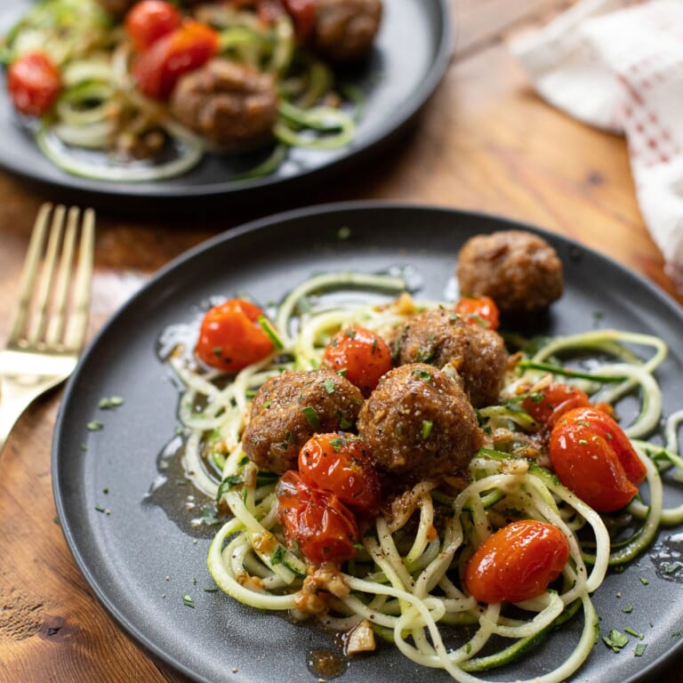 Pick Up Healthy Meal Essentials And Save BIG At Publix At Publix – Try My Turkey Meatballs with Zoodles and Blistered Tomatoes