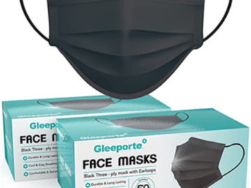 100-Count 3-Ply Disposable Face Masks, Black $7.99 (Reg. $25) | $0.08/mask