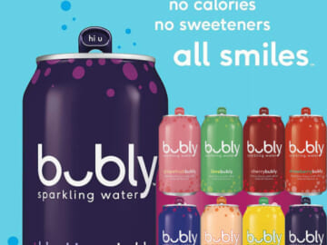 18-Count 8-Flavor Bubly Sparkling Water Fizzy Sampler as low as $6.82 Shipped Free (Reg. $9.74) – $0.38/ 12 Fl Oz Can, 16K+ FAB Ratings!