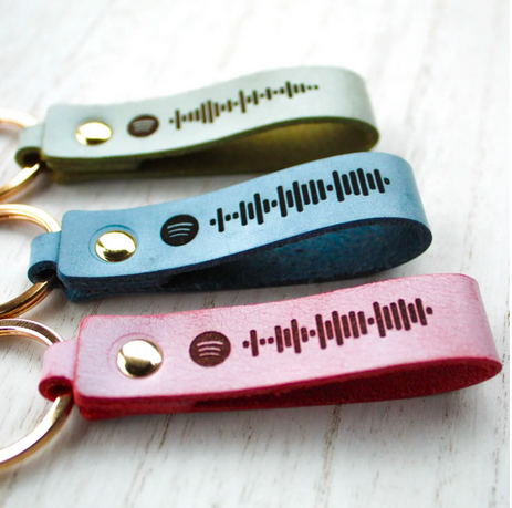 Custom Spotify Playlist Leather Keychains