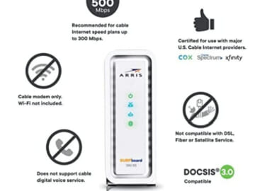 Today Only! ARRIS Surfboard Cable Modem $54.99 Shipped Free (Reg. $80+) + More ARRIS Networking Products