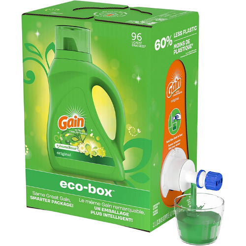 96 Loads Gain Liquid Laundry Detergent Soap Eco-Box as low as $8.42 Shipped Free (Reg. $17.99) | 9¢ each load!