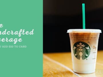 Starbucks | Free Beverage When You Add $10 To Card