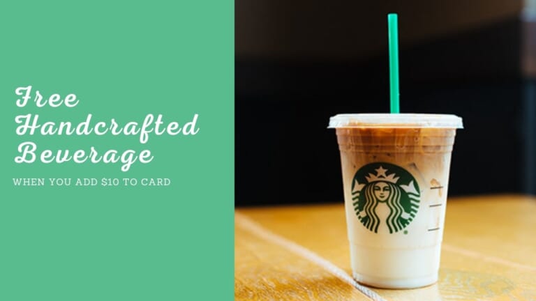 Starbucks | Free Beverage When You Add $10 To Card