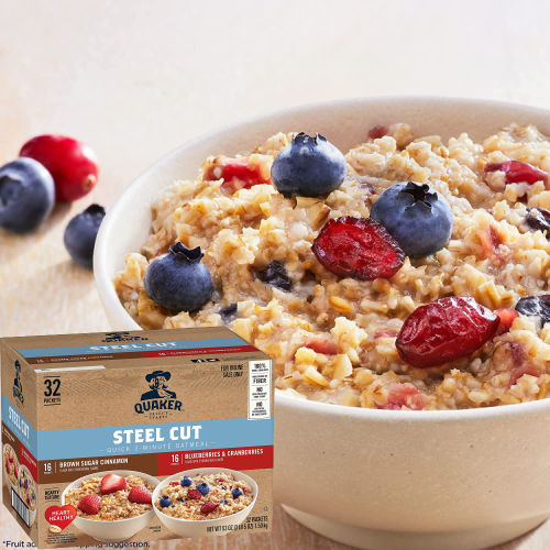 32 Packets Quaker Steel Cut Quick 3-Minute Oatmeal, 2 Flavor Variety Pack as low as $11.54 Shipped Free (Reg. $16.49) – $0.36/Packet