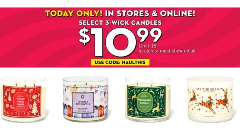 Bath & Body Works | $10.99 3-Wick Candles