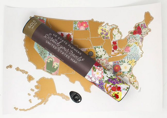 Scratch Your Travels Floral Maps only $19.99 shipped!