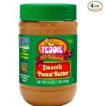 Teddie All Natural Peanut Butter, 16-Ounce Jar (Pack of 4) only $12.43 shipped!