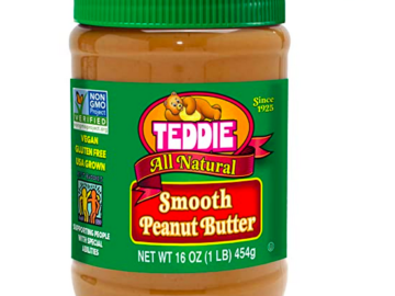 Teddie All Natural Peanut Butter, 16-Ounce Jar (Pack of 4) only $12.43 shipped!