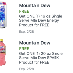 Publix Digital Coupon | 2 FREE Mountain Dew Drinks