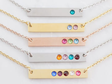 Get a Stainless Birthstone Bar Necklace for just $11.99!