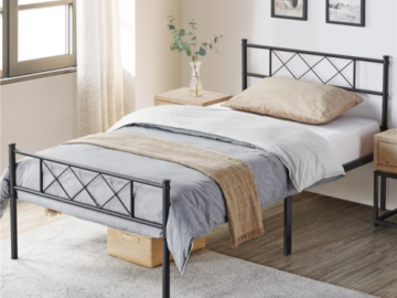 Upgrade your Bedroom with this Simple Yet Elegant Metal Bed, As Low As $83.98 + Free Shipping!