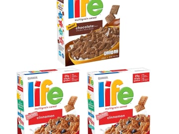 3 Pack Quaker Life Breakfast Cereal, Chocolate and Cinnamon Variety Pack as low as $7.14 Shipped Free (Reg. $11), $2.38/ 13oz Box