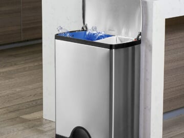 Today Only! Dual Compartment Stainless Steel Recycling Kitchen Step Trash Can $119.99 Shipped Free (Reg. $150) – 12K+ FAB Ratings! 46 Liter