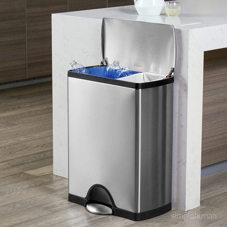 Today Only! Dual Compartment Stainless Steel Recycling Kitchen Step Trash Can $119.99 Shipped Free (Reg. $150) – 12K+ FAB Ratings! 46 Liter