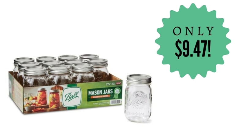 12-Pack Ball Mason Jars For Only $9.47