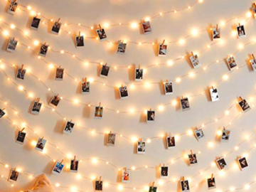 50 LEDs 30 Photo Clips String Fairy Lights