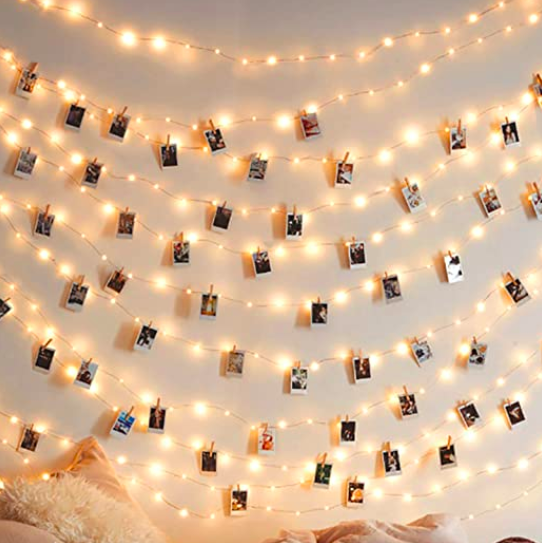 50 LEDs 30 Photo Clips String Fairy Lights