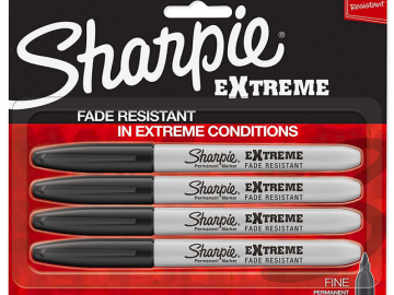 Sharpie Extreme Permanent Markers, Black, 4-Count only $2.97 shipped!