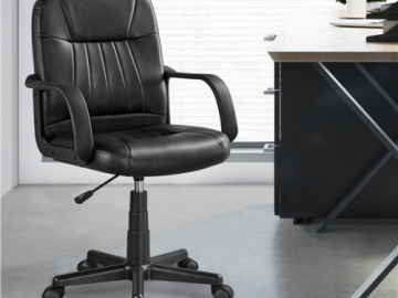 Work in Style and Comfort with this Classy Timeless Faux Leather Office Chair, Just $62.09 + Free Shipping!