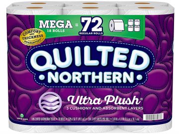 Quilted Northern Ultra PlushToilet Paper, 18 Mega Rolls only $14.24 shipped!