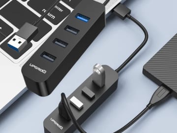 USB 3.0 Hub 4-Port USB Hub with 5 Gbps USB Splitter $6.92 After Code (Reg. $11.92) – FAB Ratings!