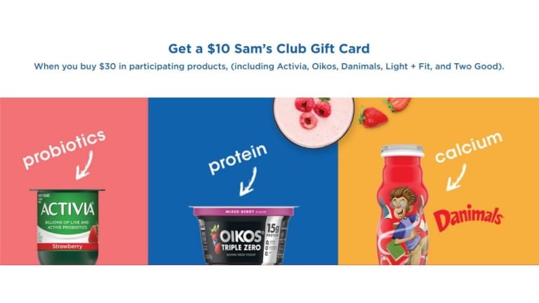 Sam’s Club | Get $10 For Every $30+ Spent On Danone Products