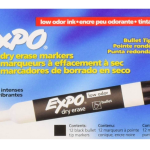 EXPO Low-Odor Bullet Black Dry Erase Markers, 12 pack only $5.04 shipped!