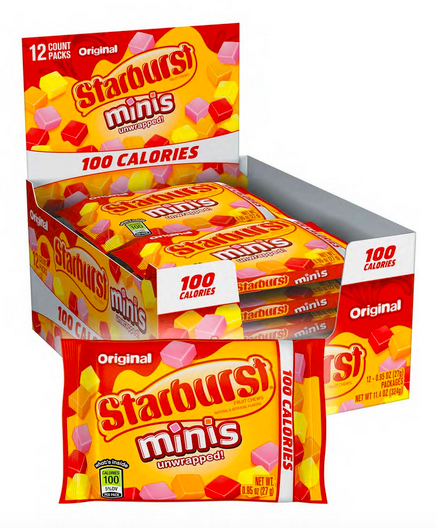 Starburst Minis 100 Calories Original Fruit Chews Candy Bulk Pack (Pack of 12) only $6.37 shipped!