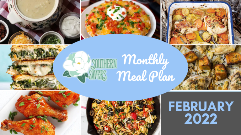 Southern Savers FREE February 2022 Monthly Meal Plan