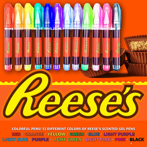 12 Count Hersheys Reeses Chocolate Scented Gel Pens Mini $8.99 (Reg. $10) – $0.75 each