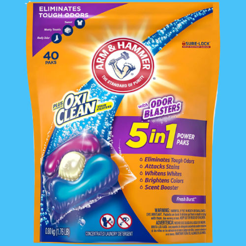 40 Count Arm & Hammer Plus OxiClean With Odor Blasters 5-IN-1 Laundry Detergent Power Paks as low as $6.71 Shipped Free (Reg. $11.30) – $0.17 each!