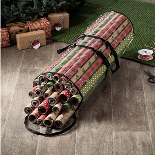 ZOBER Christmas Wrapping Paper Storage Bag $4.79 (Reg. $7.99) | Fits 14 to 20 Standard Rolls Up to 40″