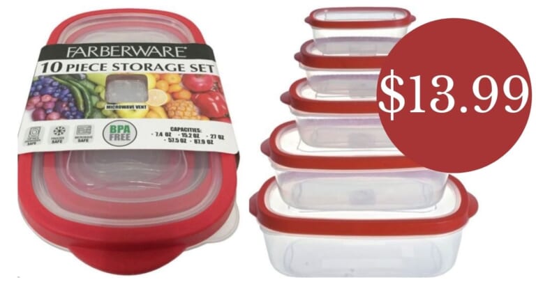 Farberware 10-Piece Food Storage Set for $13.99