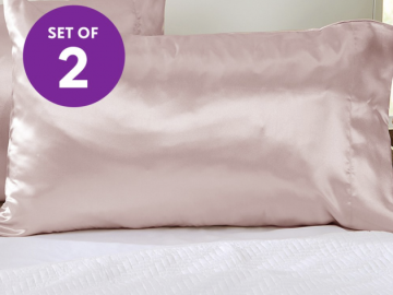 Set of 2 Satin Pillowcases for just $9.99 + shipping!