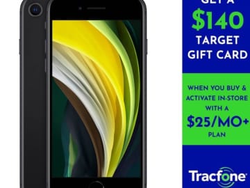 iPhone SE for $289 +$140 Target Gift Card Back!